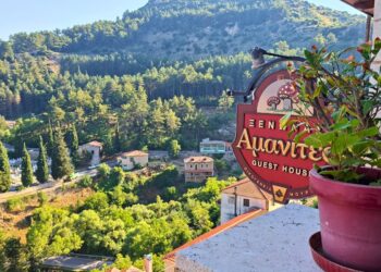 Amanites Gusthouse in Dimitsana. View from the balcony